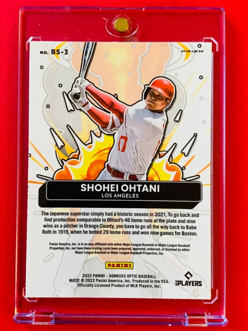 AUTHENTIC Shohei Ohtani 2022  Donruss Optic ‘Bomb Squad’ Prizm Refractor SSP